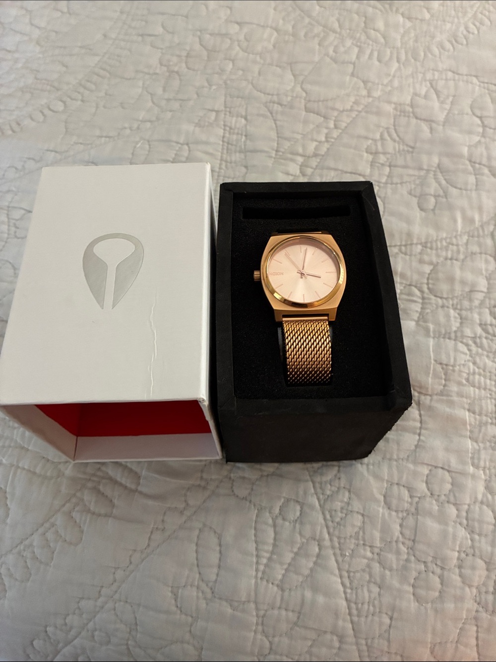 Nixon Time Teller Milanese Rose Gold Mesh Women's Wristwatch